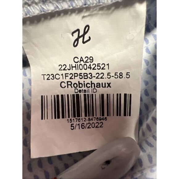 J Hilburn Geometric Blue/White Men's Size 3XL Casual Long Sleeve Button Down - Picture 8 of 16